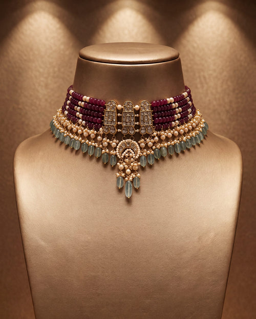 Vyalini Polki Bead Choker