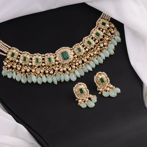 Faiza Polki Long Earrings