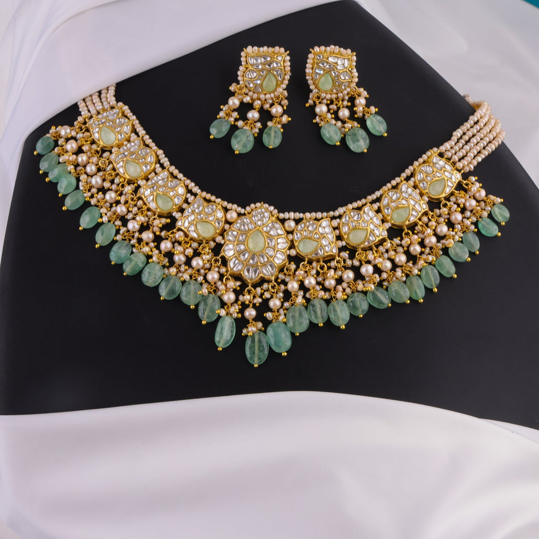 Malvika Necklace And Fenny Tops Polki Set