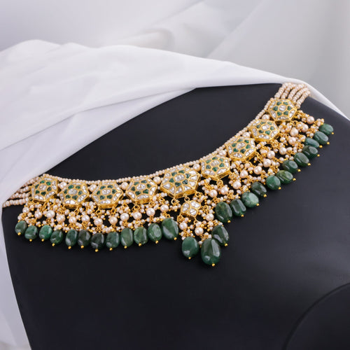 Navyata Necklace And Hezal Tops Polki Set