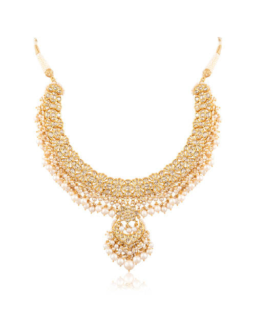 Calira Necklace And Auralie Chandbalis Polki Set