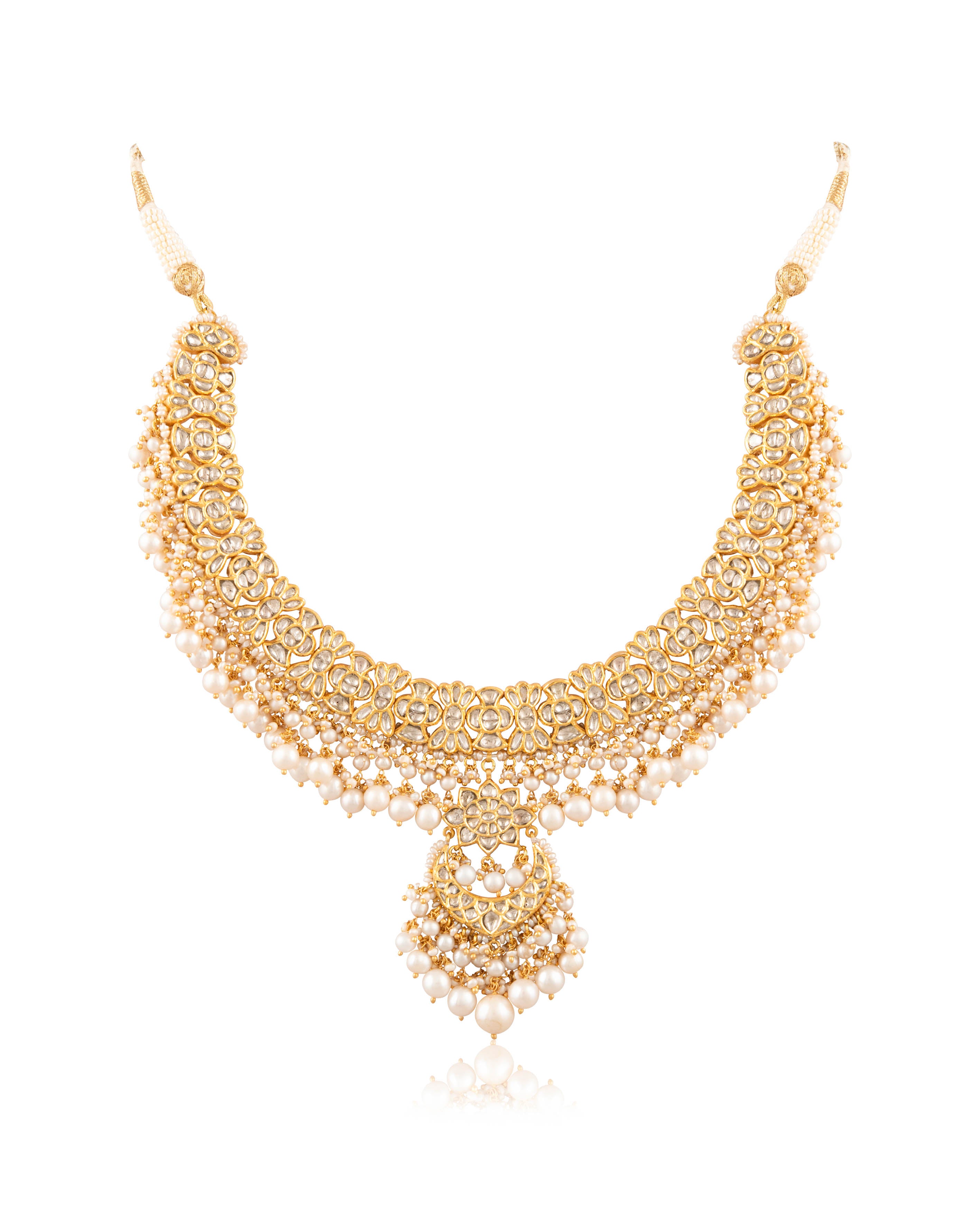 Tarana Necklace And Zahara Chandbalis Polki Set