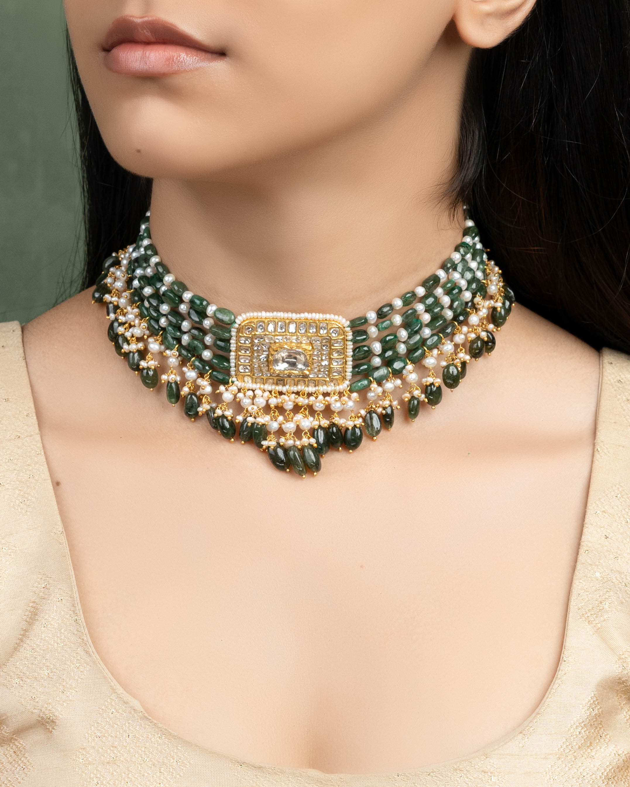 Shruti Polki Bead Choker