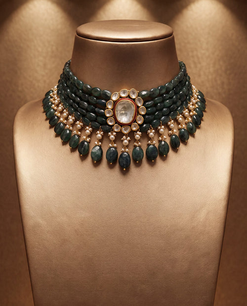 Zubi Polki Bead Choker