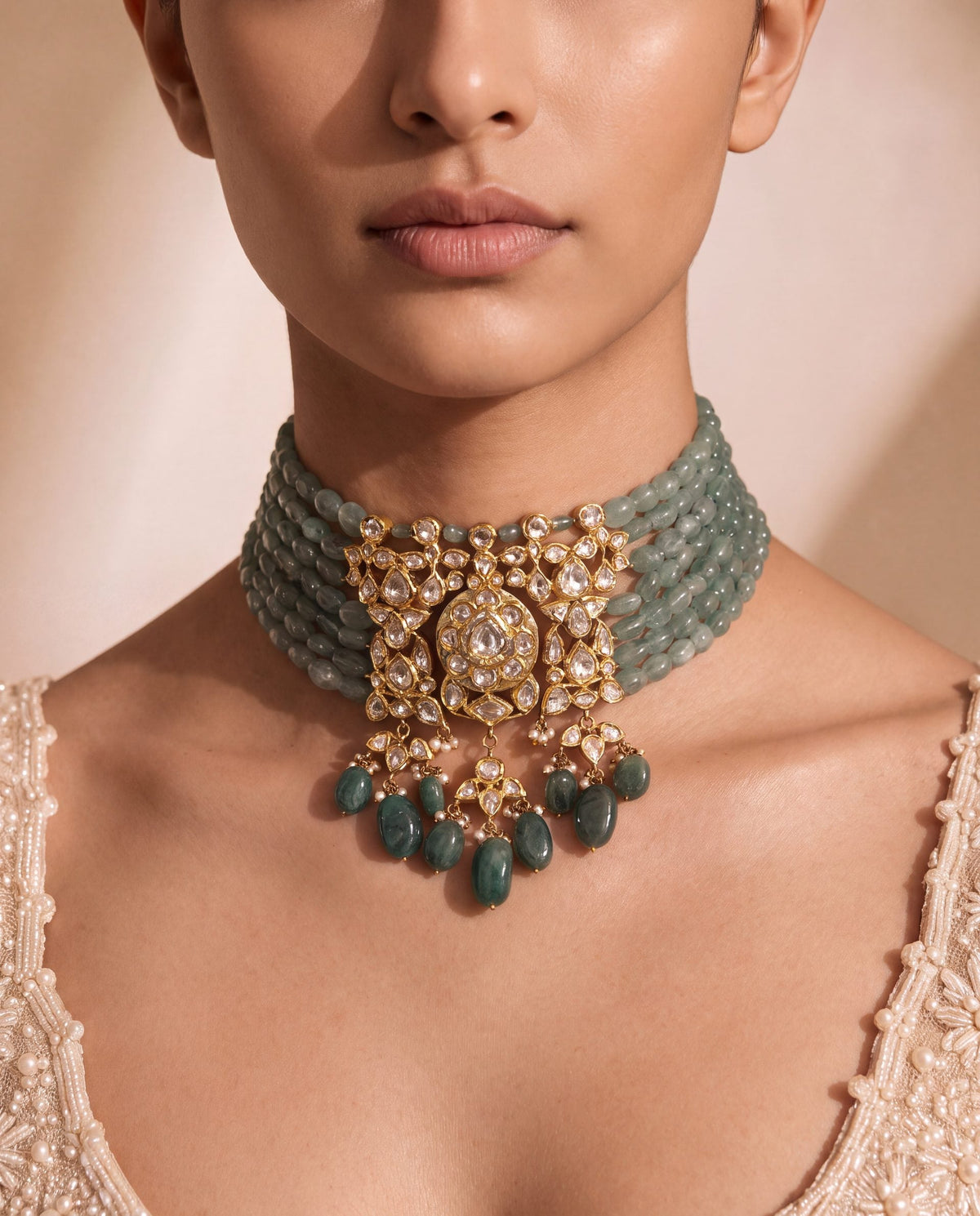 Myra Polki Bead Choker