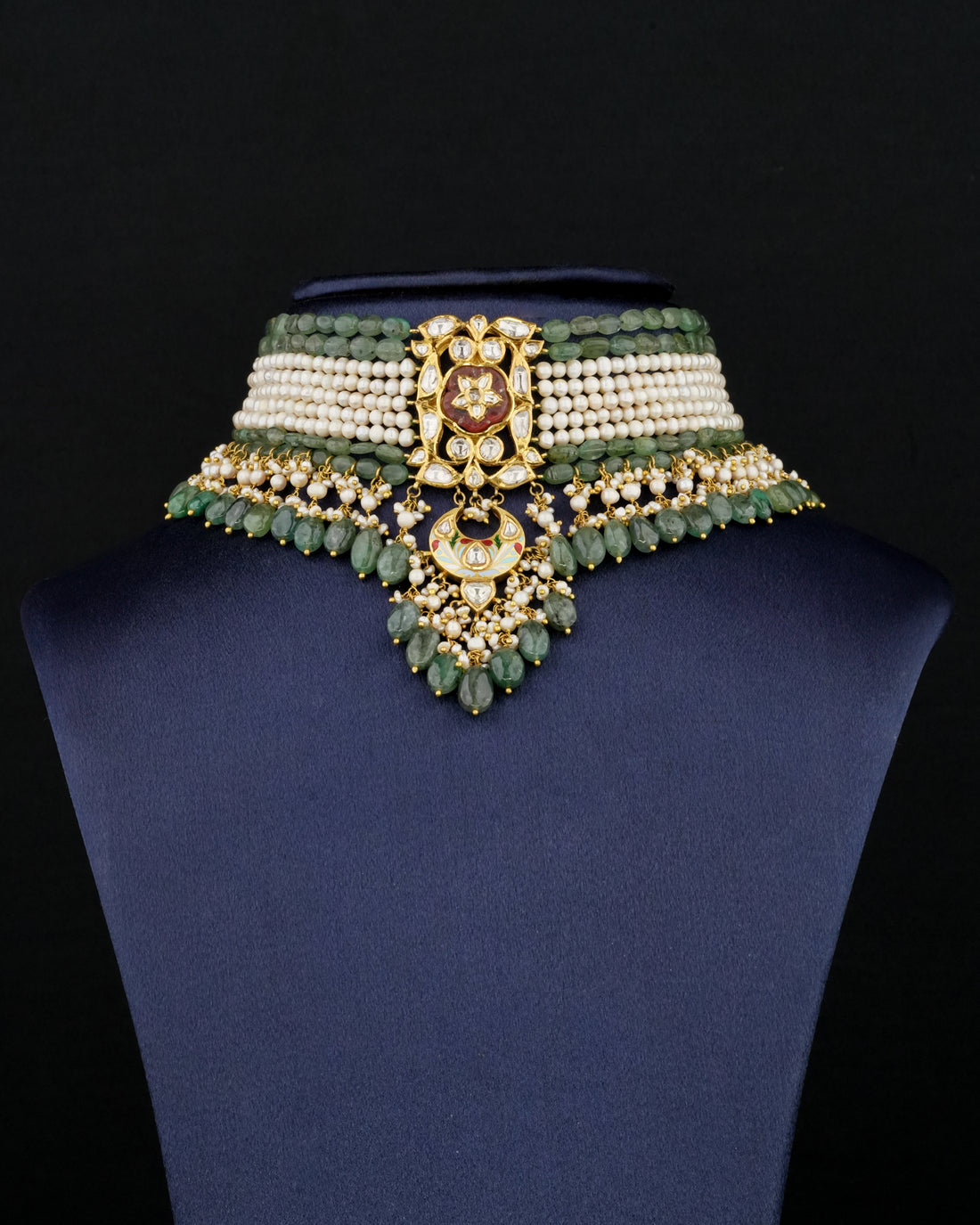 Zeeba Polki Bead Choker