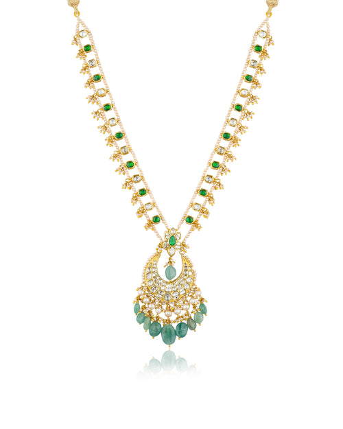 Rosy Polki Long Necklace