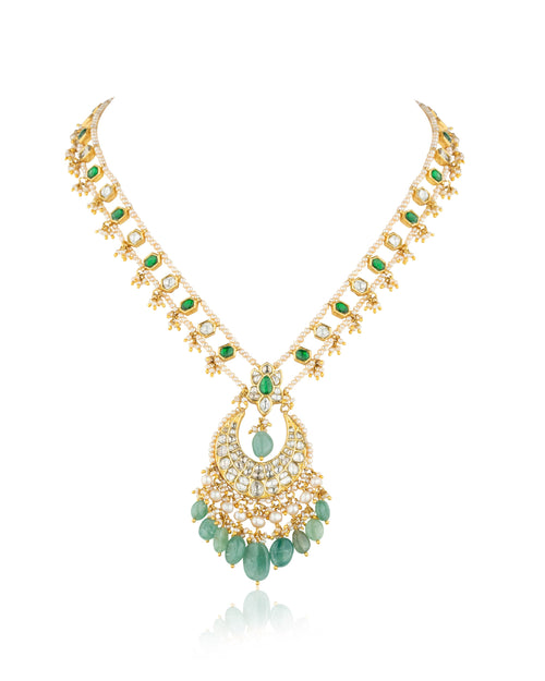 Rosy Polki Long Necklace