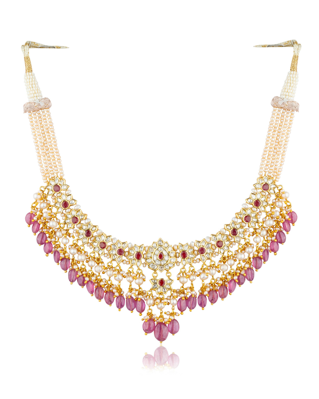 Shrin Choker And Heer Long Earrings Polki Set