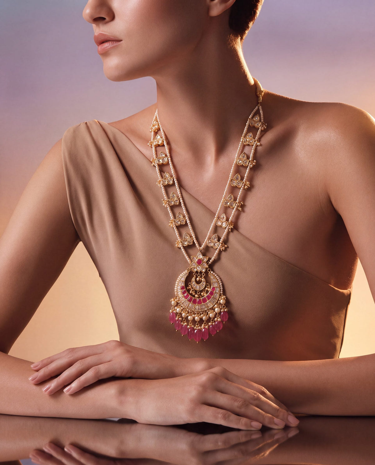 Suchandra Polki Long Necklace