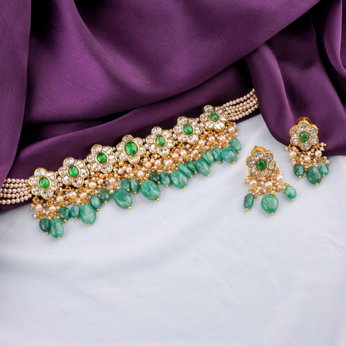 Pariksha Choker And Kaamiya Tops Polki Set