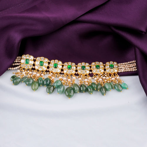 Manya Choker And Gira Tops Polki Set