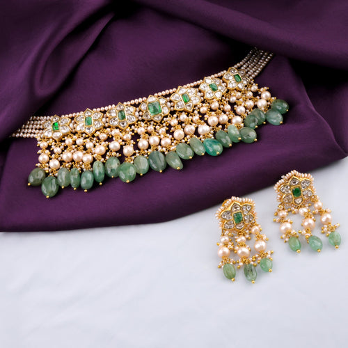 Manvi Choker And Gini Tops Polki Set