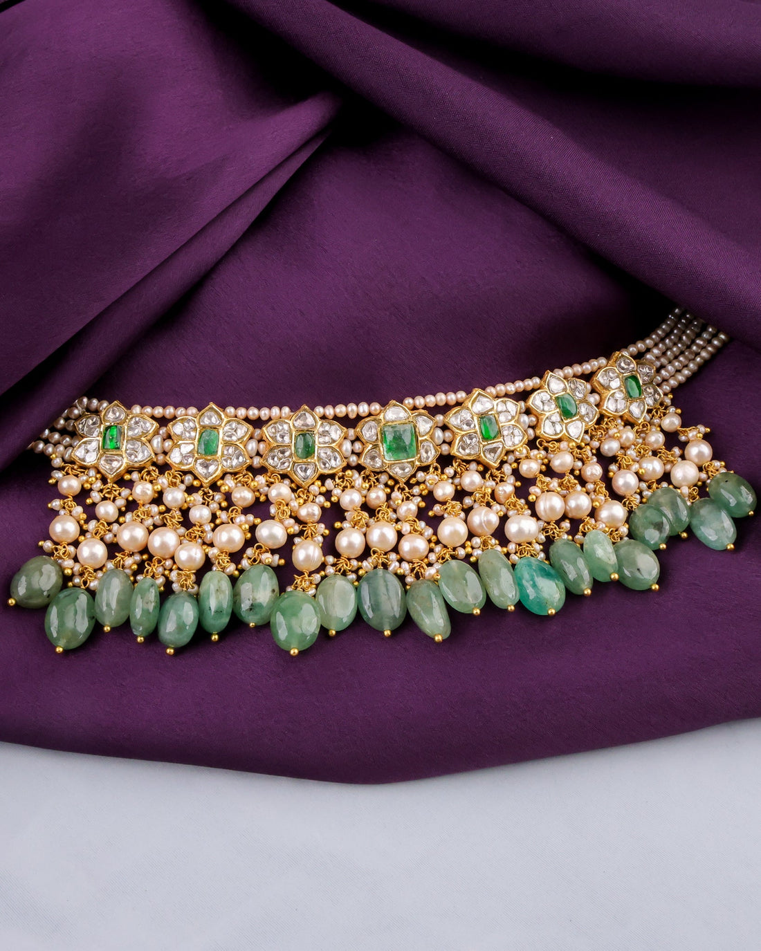 Manvi Choker And Gini Tops Polki Set