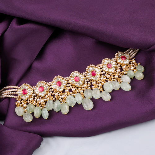 Kimya Choker And Drashti Tops Polki Set