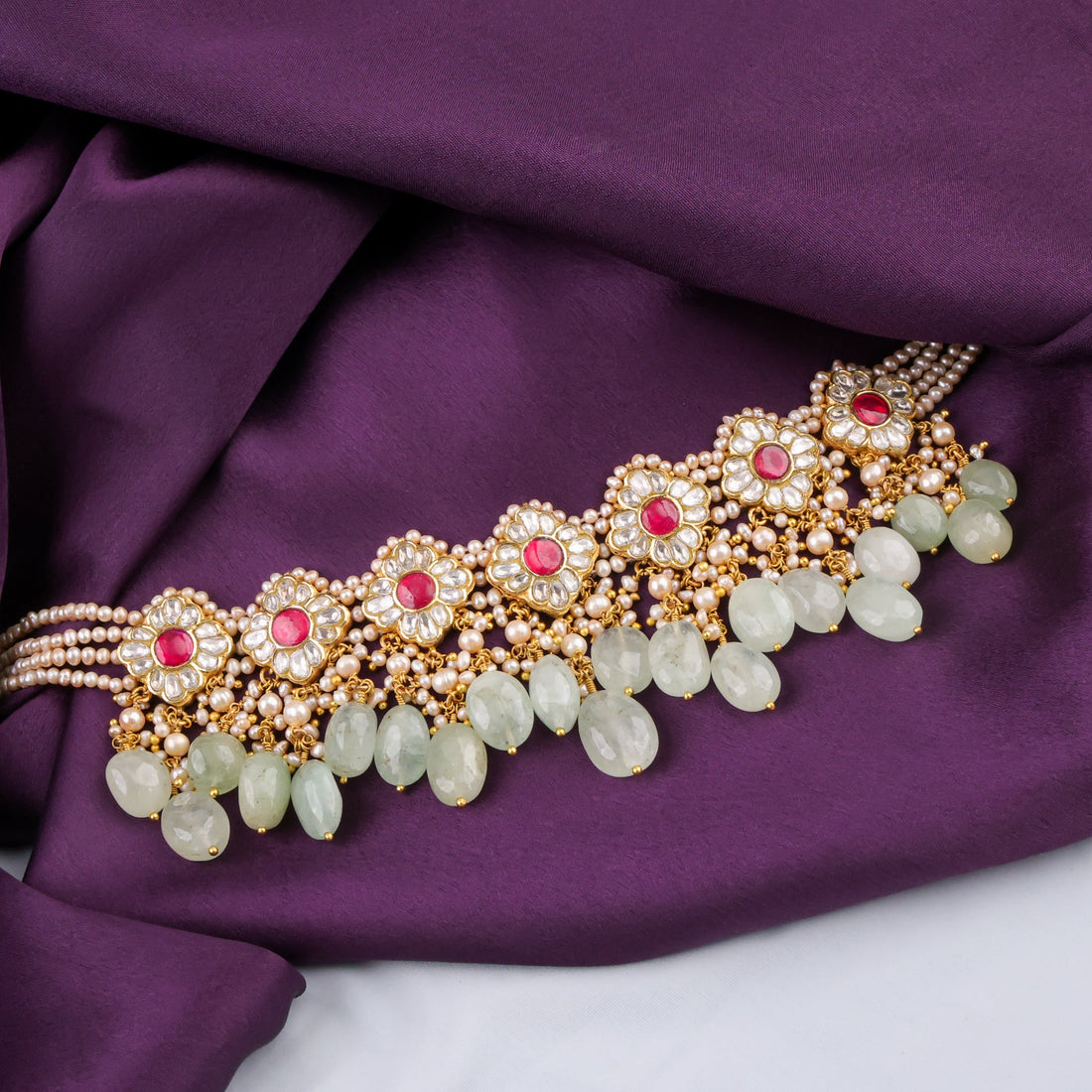 Kimya Choker And Drashti Tops Polki Set