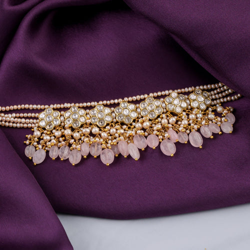 Karvi Choker And Dipansi Tops Polki Set