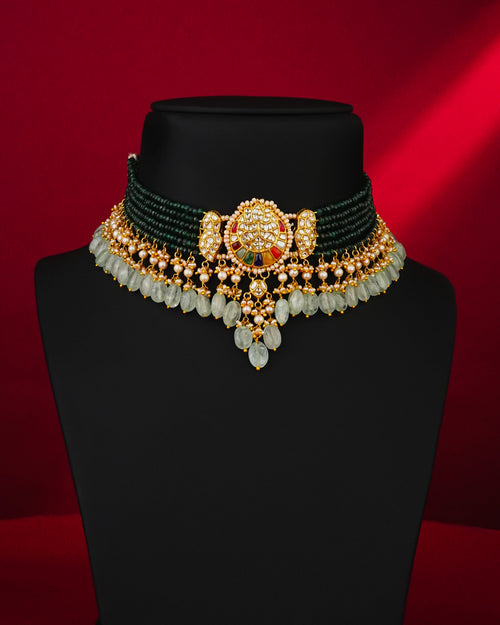 Riyaanshi Polki Bead Choker