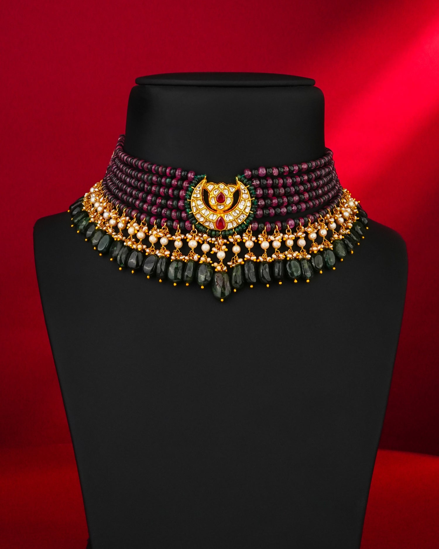 Lata Polki Bead Choker