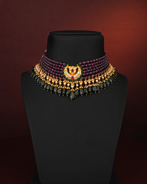 Lata Polki Bead Choker