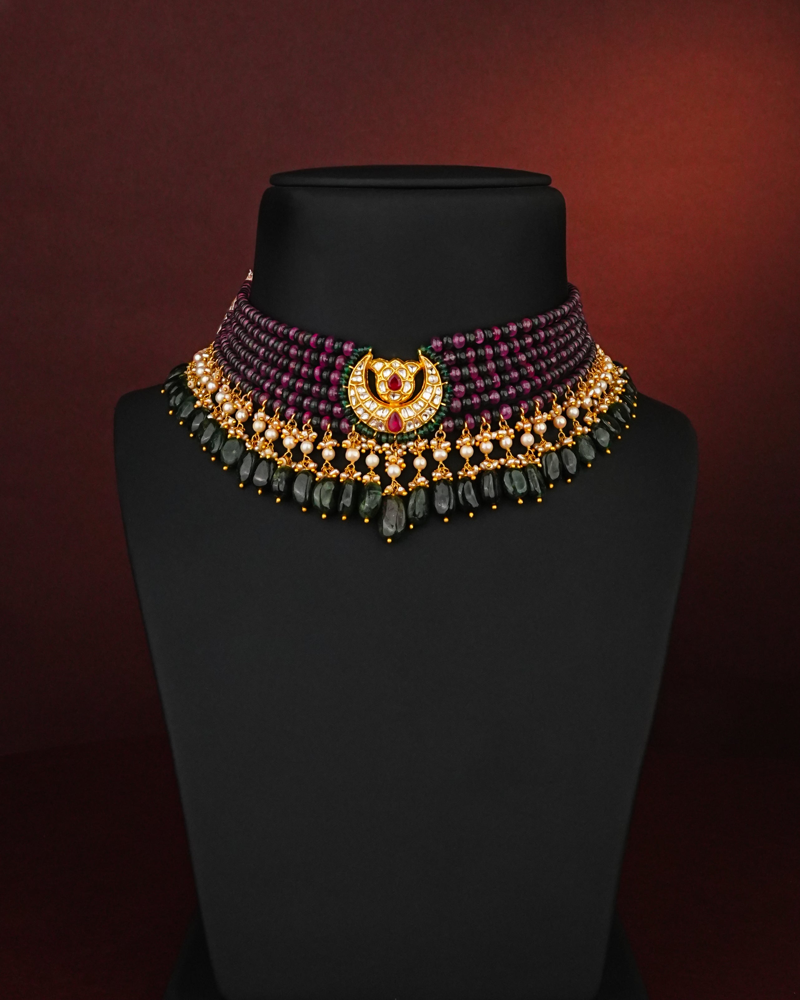 Lata Polki Bead Choker