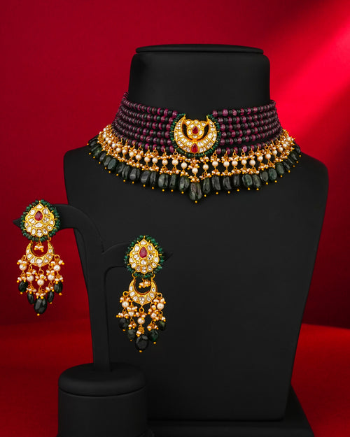 Nimra Polki Long Earrings