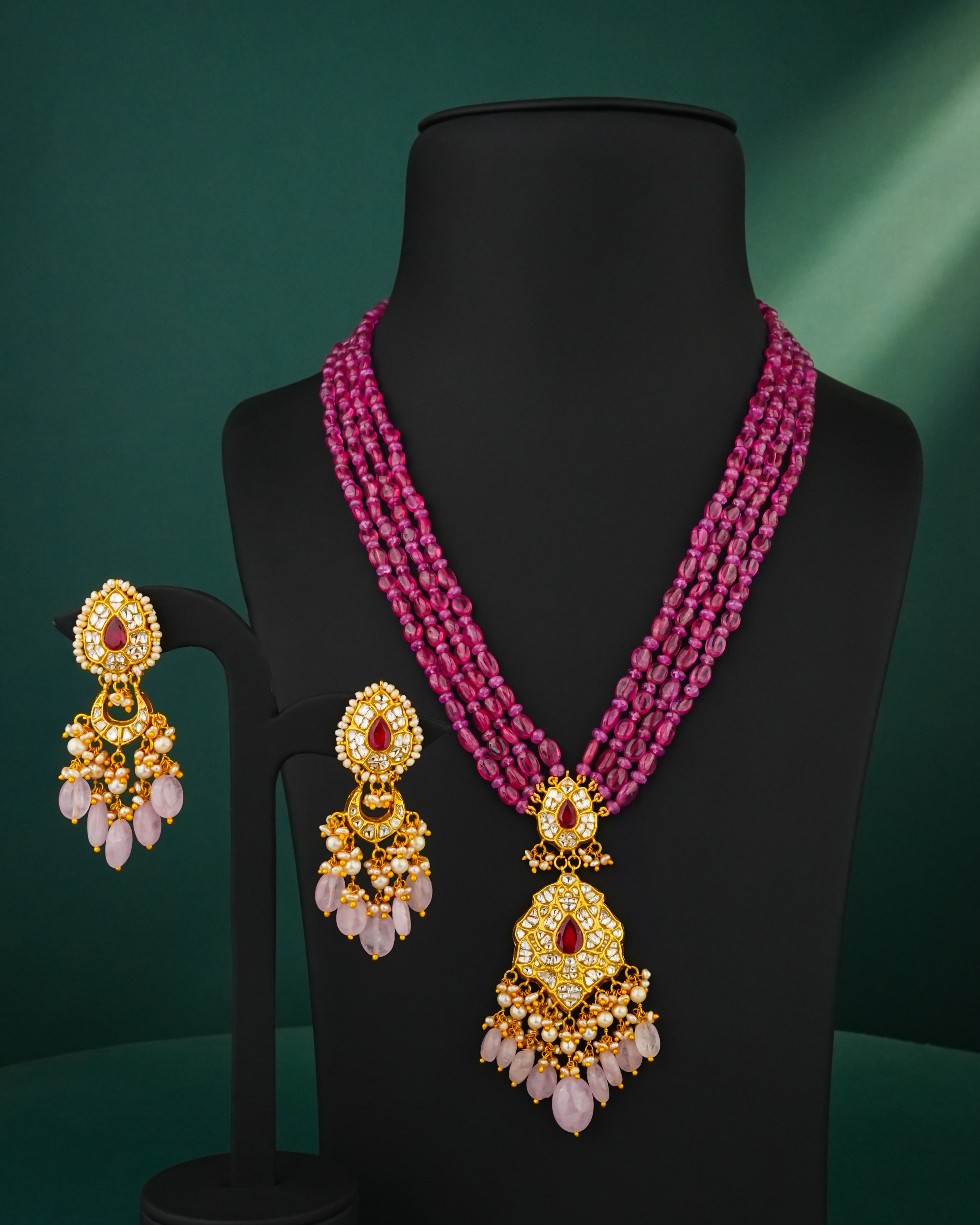 Tara Polki Long Earrings