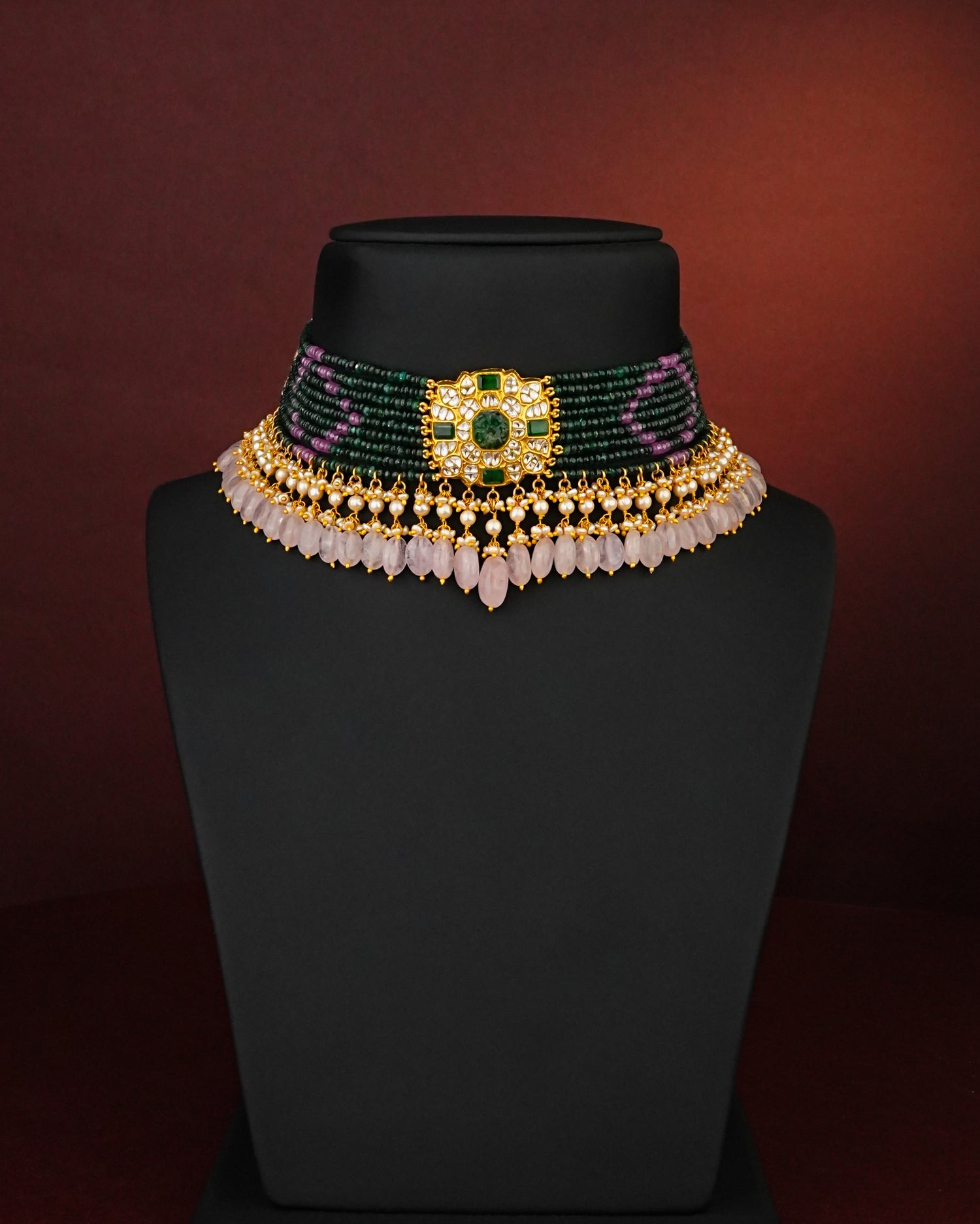 Omika Polki Bead Choker