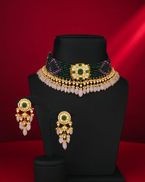 Omika Polki Bead Choker