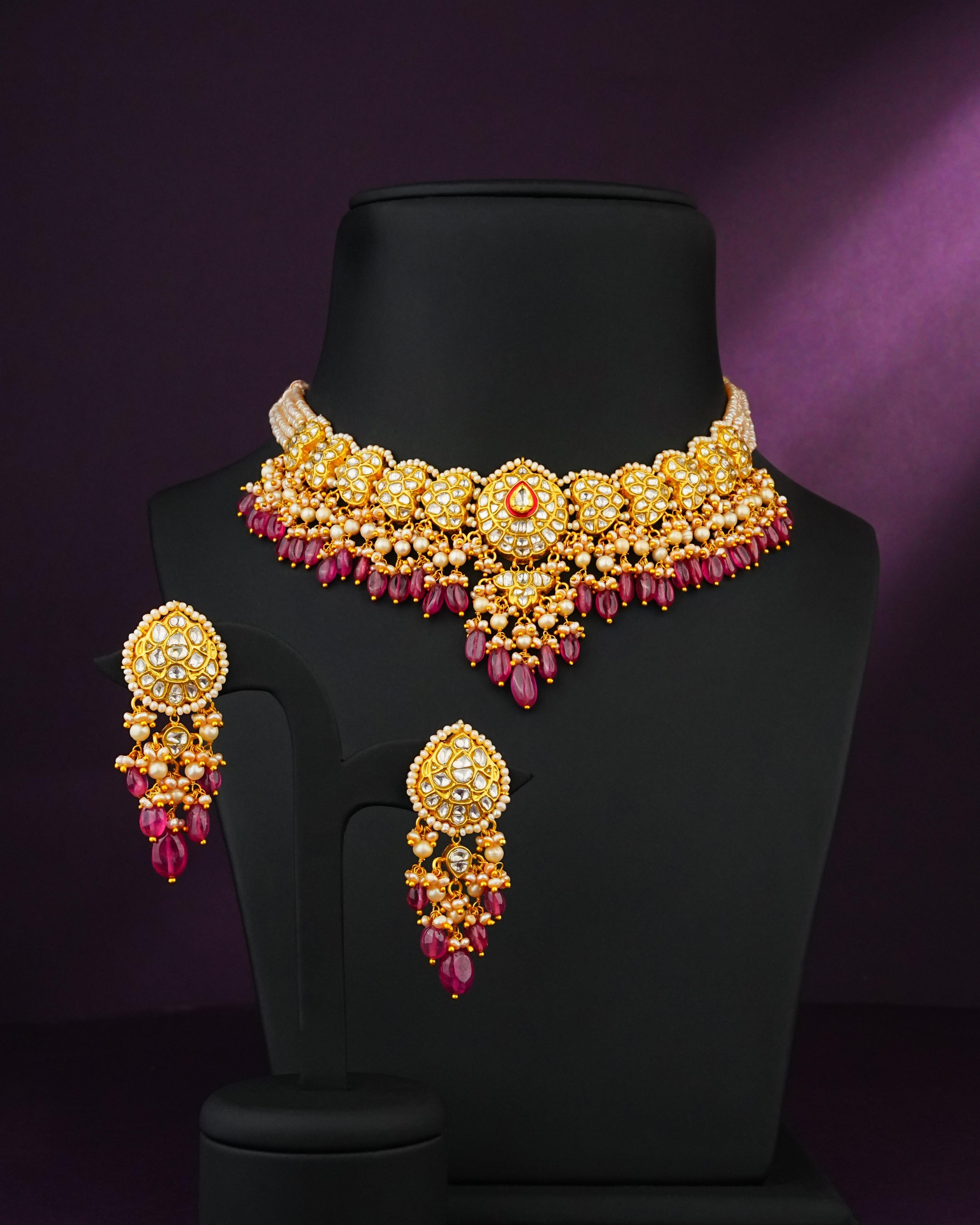 Easha Polki Long Earrings