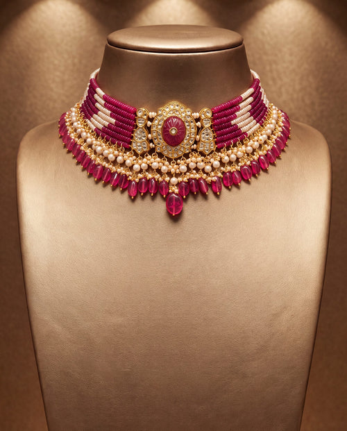 Rehana Polki Bead Choker