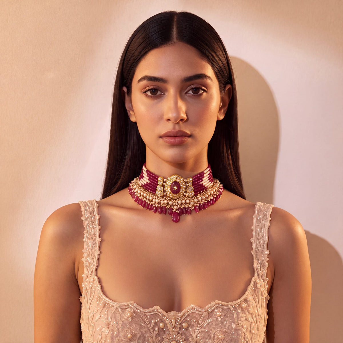 Rehana Polki Bead Choker