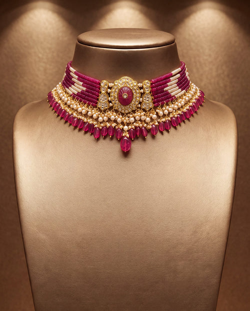 Parina Polki Bead Choker