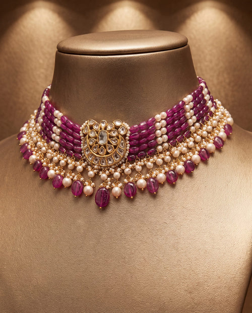 Kashvi Polki Bead Choker