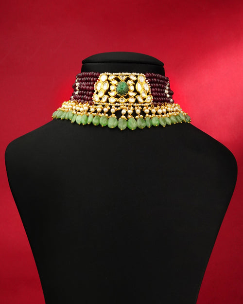 Triguni Polki Bead Choker - NO ORDERS