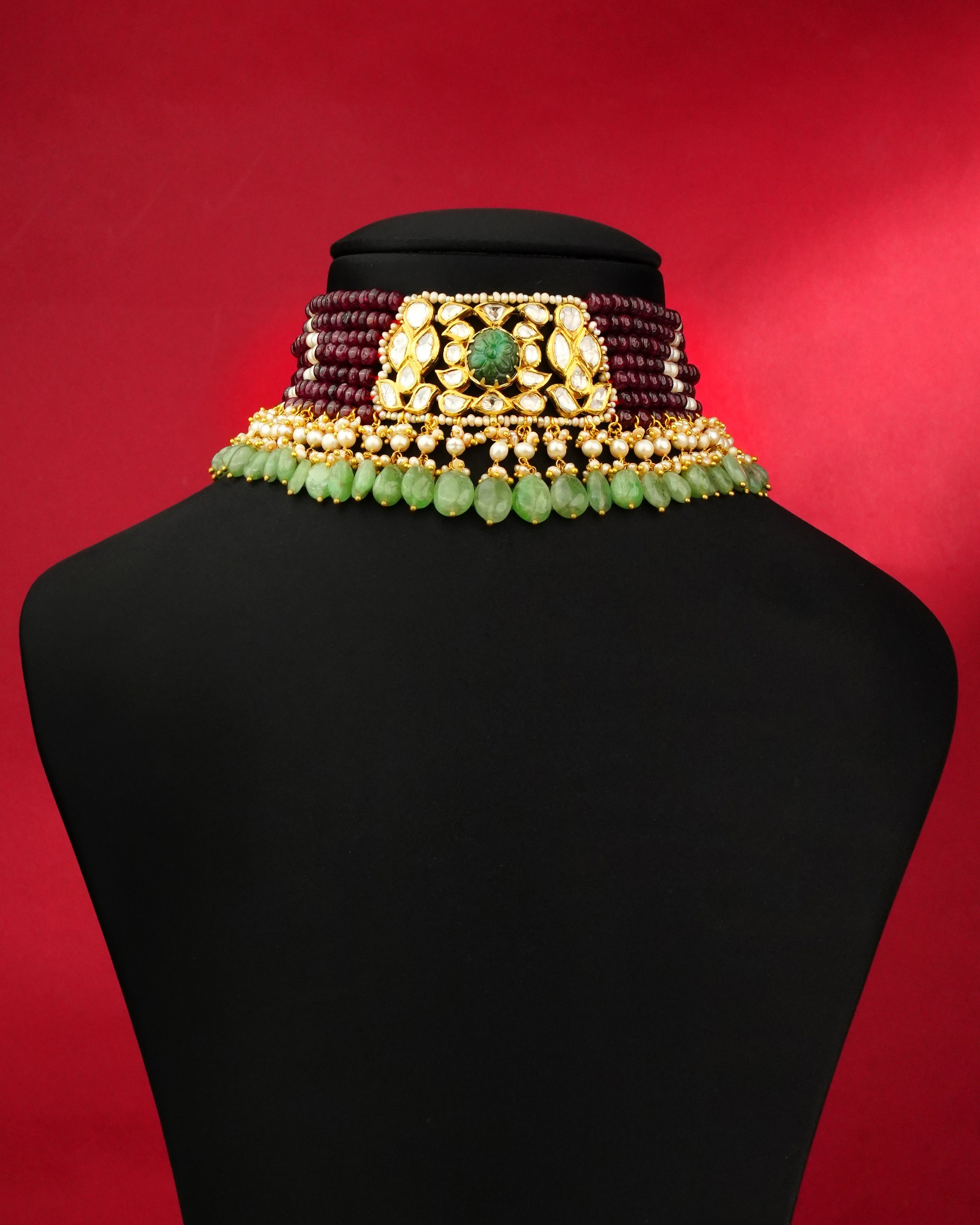 Triguni Polki Bead Choker - NO ORDERS