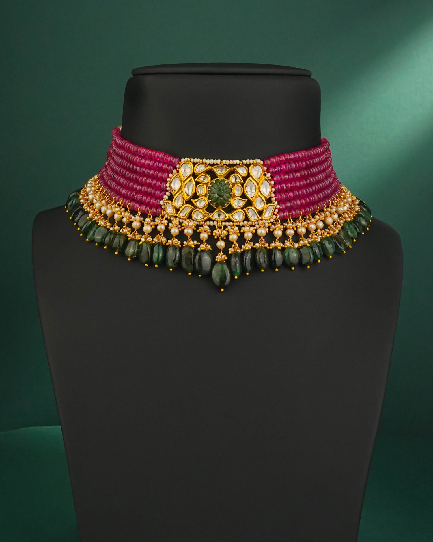 Diya Polki Bead Choker