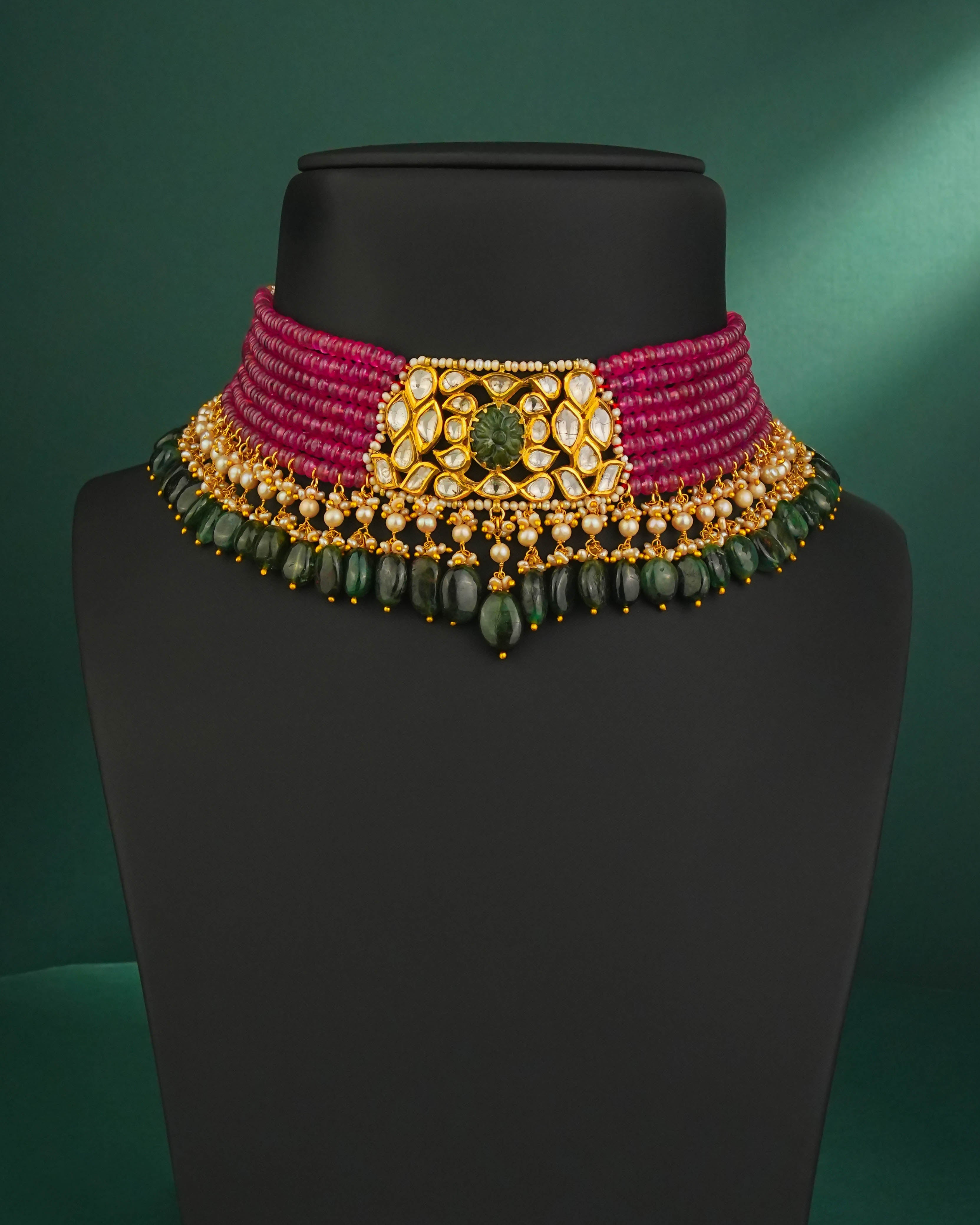 Diya Polki Bead Choker