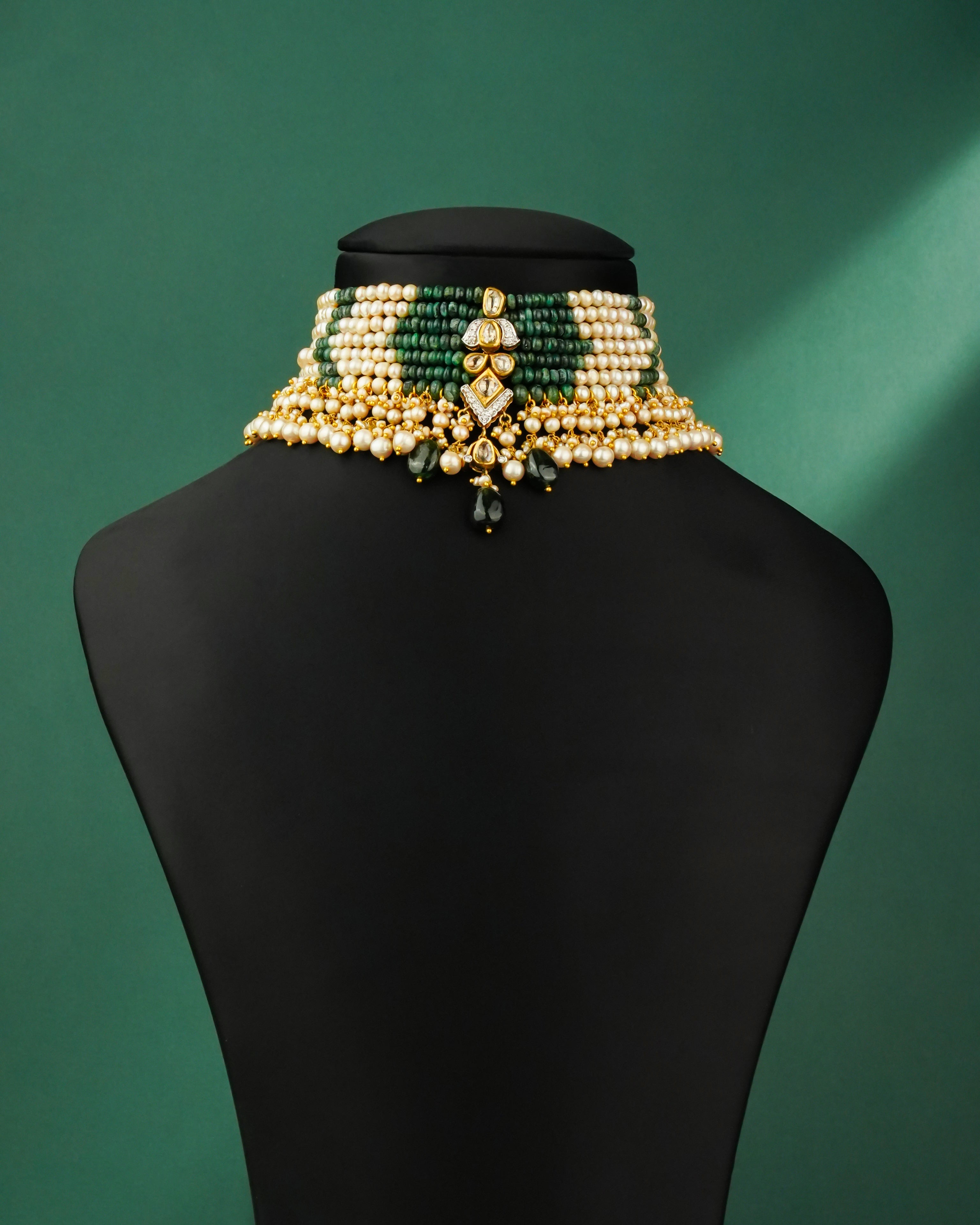 Vinata Polki And Diamond Bead Choker - NO ORDERS