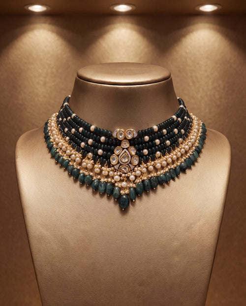 Gauri Polki And Diamond Bead Choker