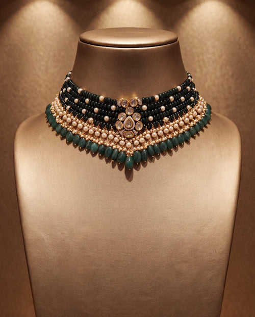 Utpala Polki And Diamond Bead Choker