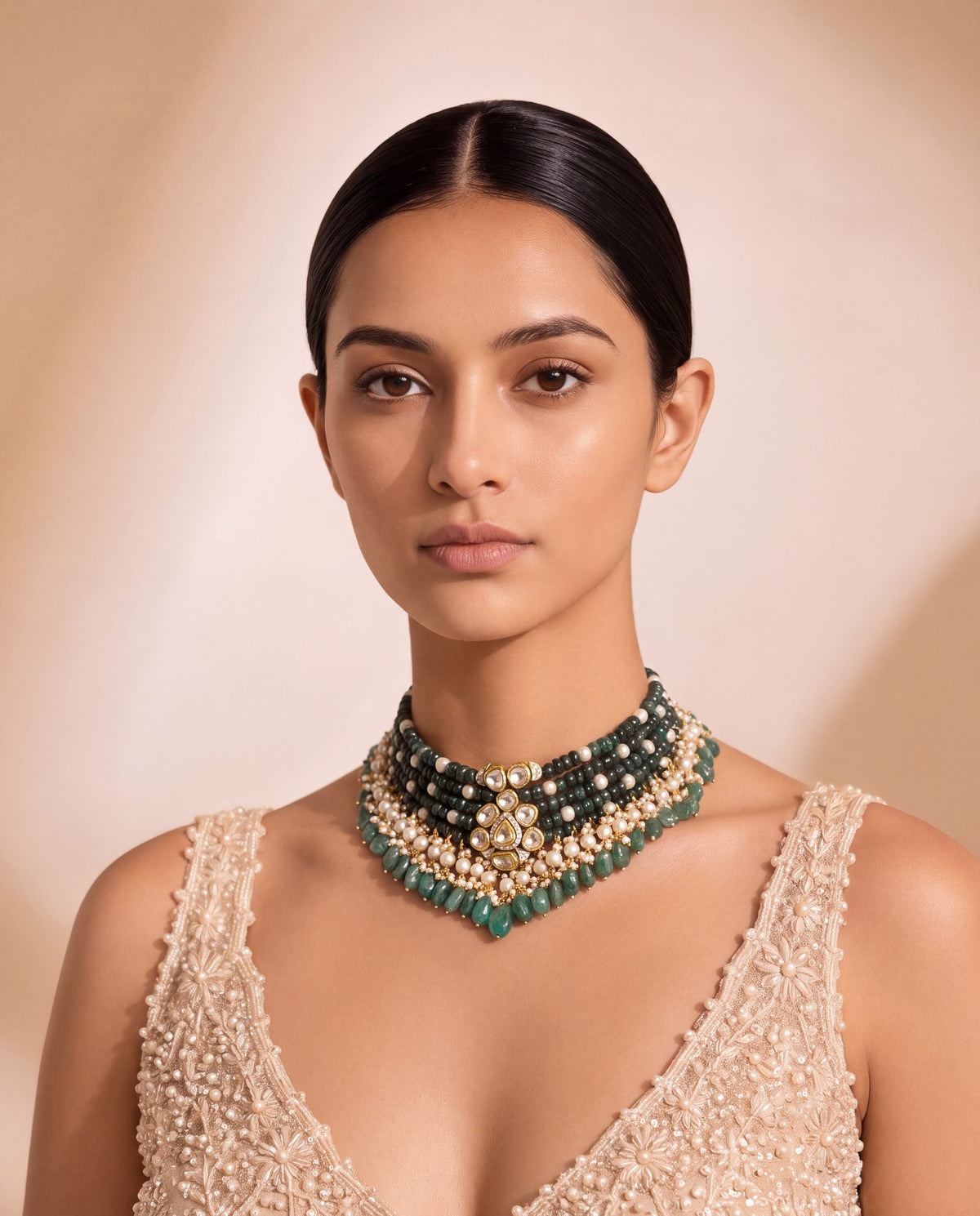 Utpala Polki And Diamond Bead Choker