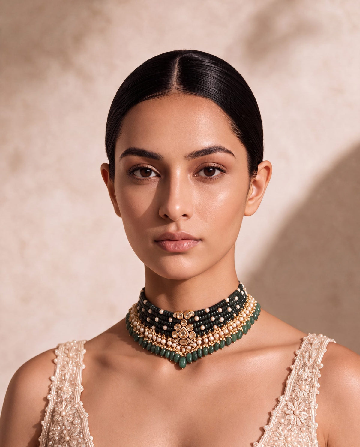 Utpala Polki And Diamond Bead Choker