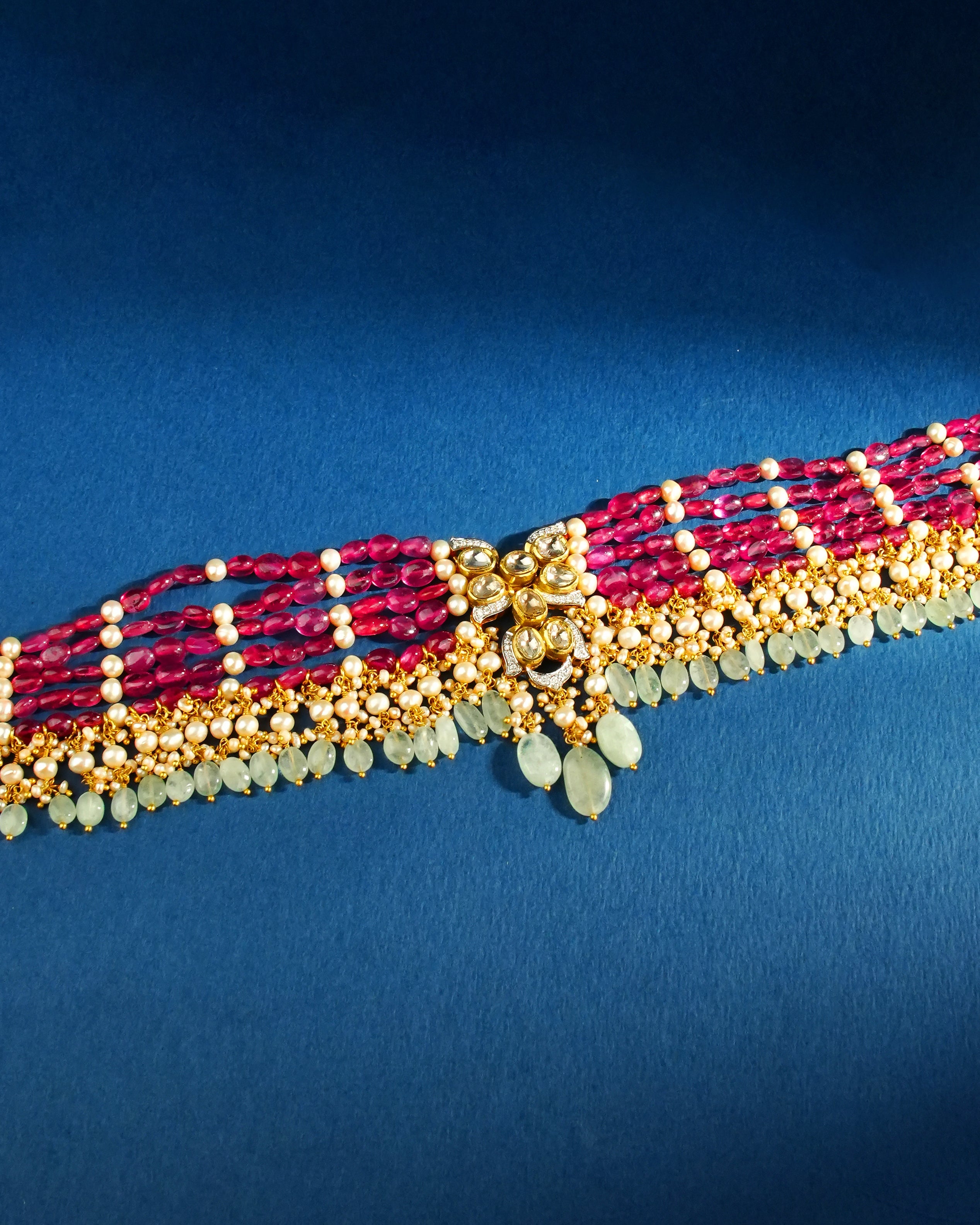 Vishaya Polki And Diamond Bead Choker - NO ORDERS