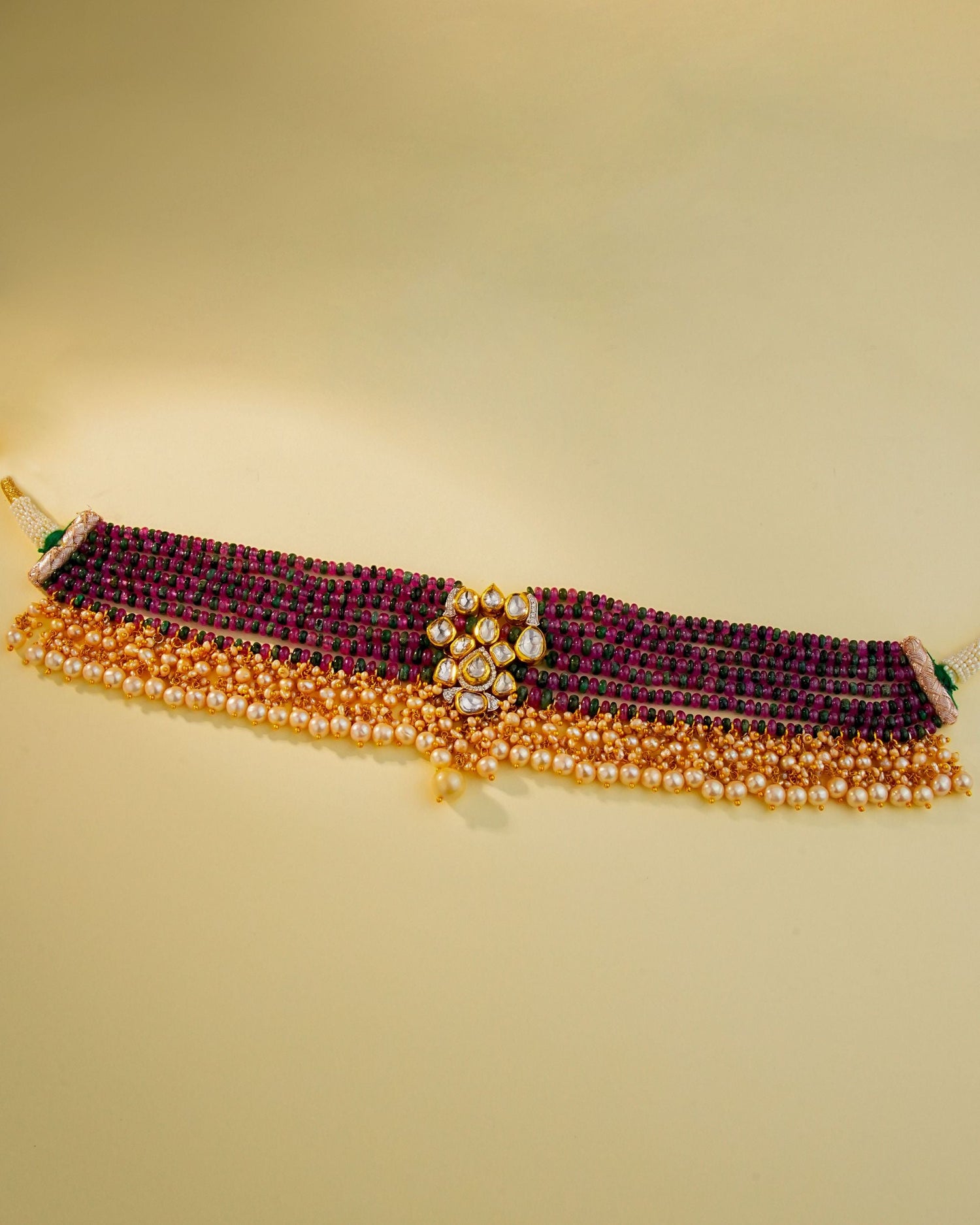 Mriganka Polki And Diamond Bead Choker - NO ORDERS