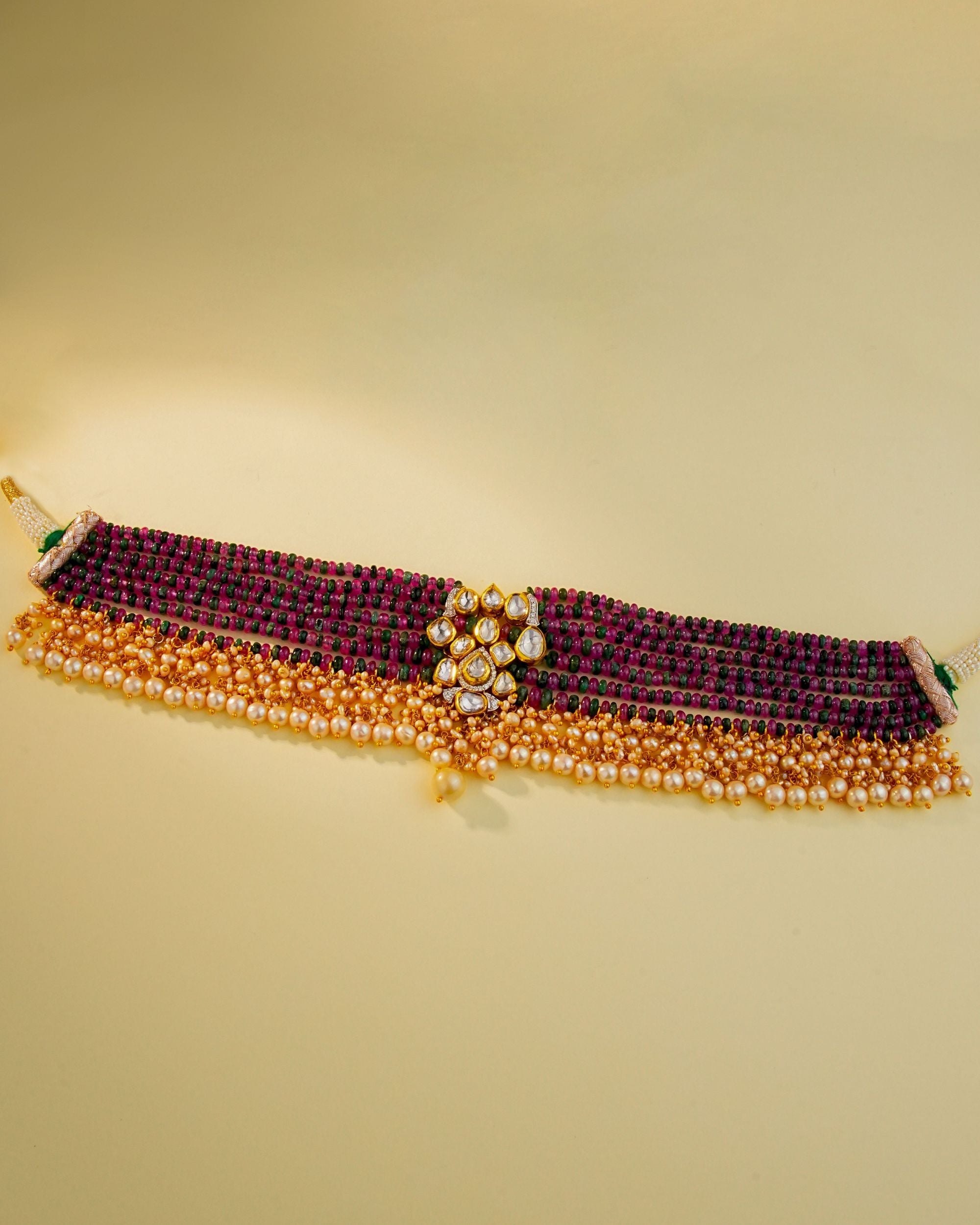 Mriganka Polki And Diamond Bead Choker - NO ORDERS