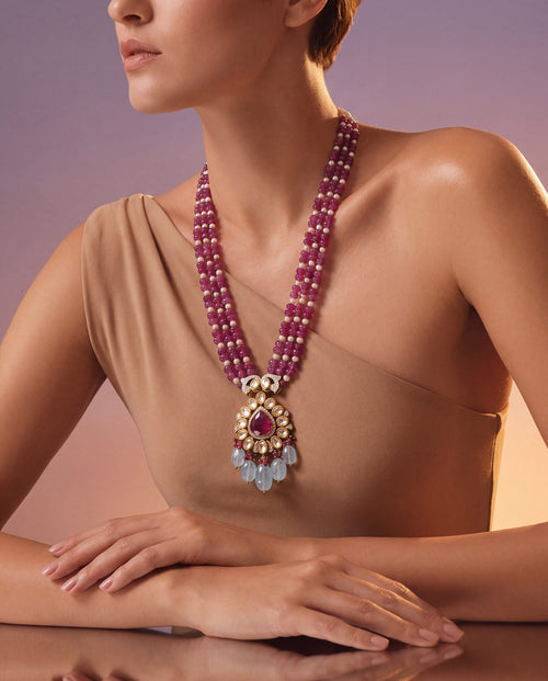 Vallari Polki And Diamond Bead Pendant
