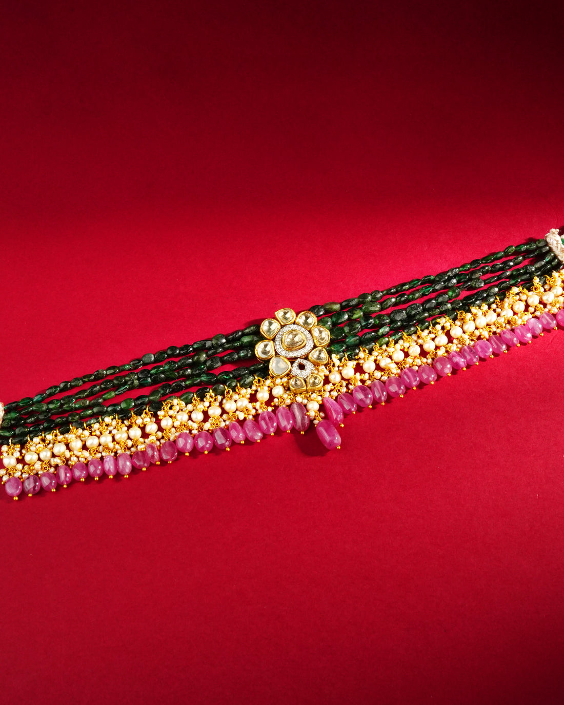 Nilambari Polki And Diamond Bead Choker