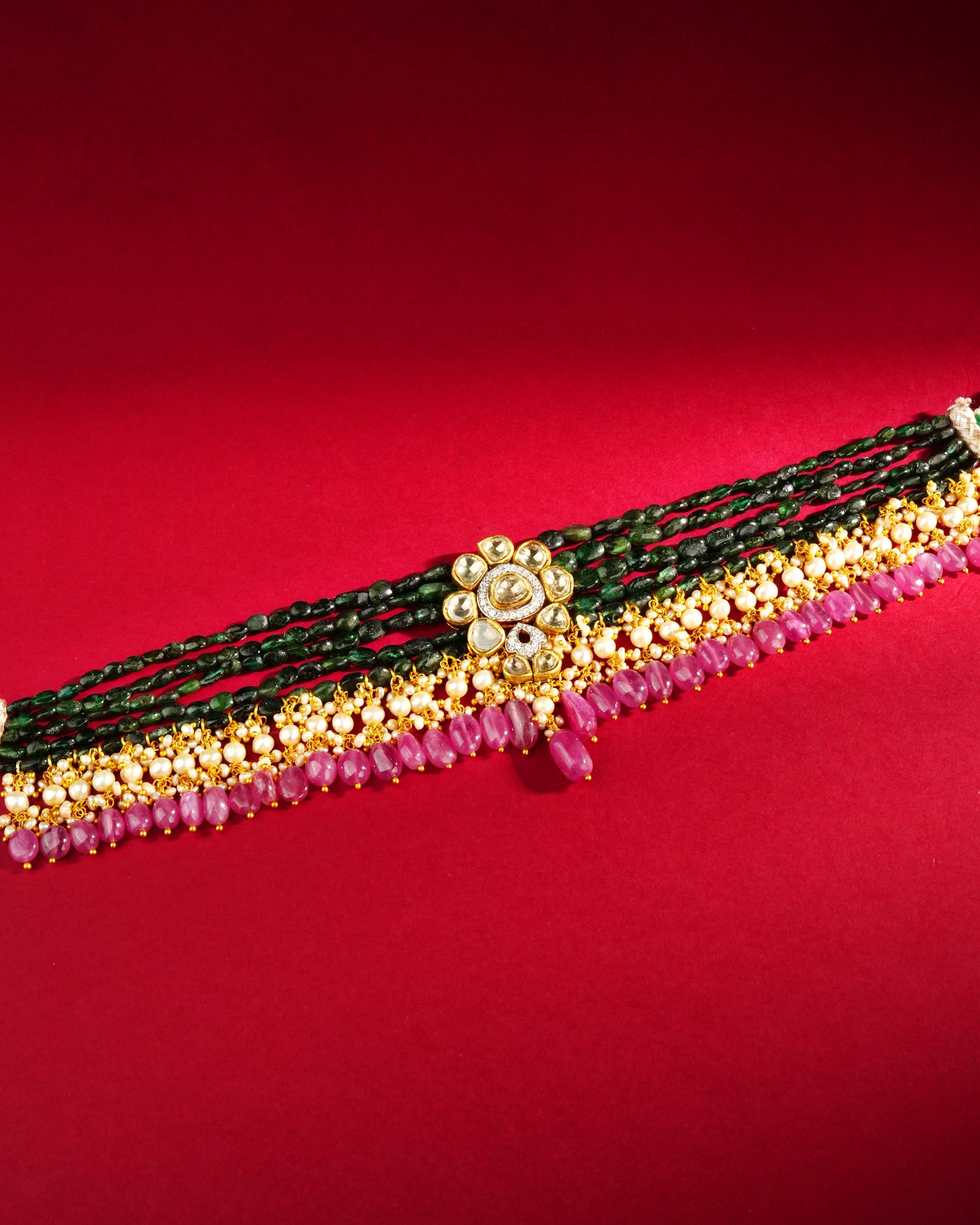 Nilambari Polki And Diamond Bead Choker