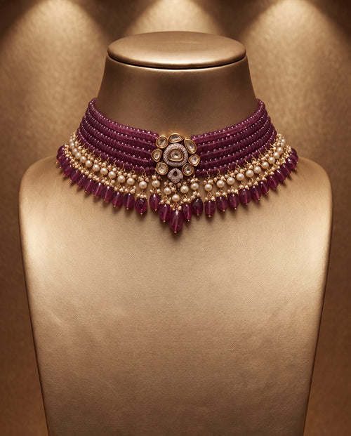 Kashish Polki And Diamond Bead Choker